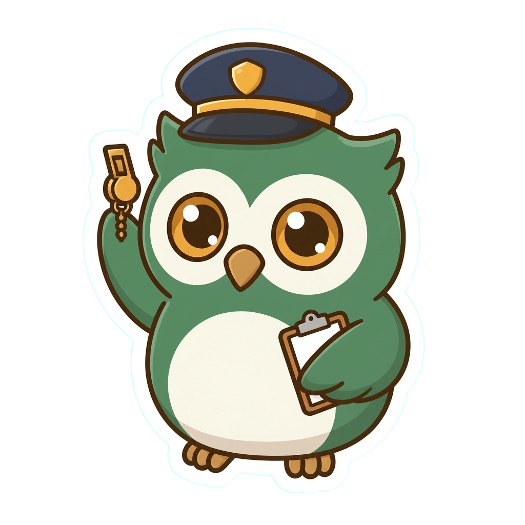 Sage, the EnrollCentral station conductor — a friendly owl in a conductor's cap
